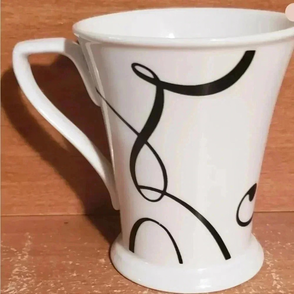 Brother Sister Design Studio Monogram White Black Coffee Tea Mug Letter K - Picture 5 of 11